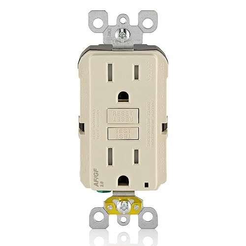 Vista 79 de Leviton GFCI - Toma de corriente resistente a la intemperie, 15 amperios, autocomprobación, no resistente a manipulaciones con luz indicadora LED