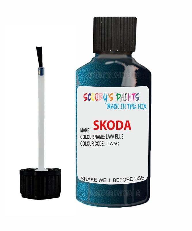 Touch Up Paint For Skoda Superb Lava Blue Lw5Q 2011-2020 30Ml Bottle Brush Scratch Stone Chip Repair Pen