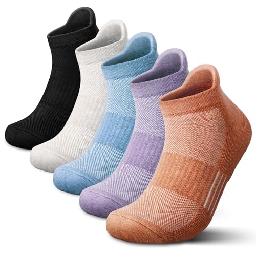Image of innotree Merino Wool Hiking Socks for Women Quarter Ankle Crew Thermal Cushion Moisture Wicking Socks,5 Pairs