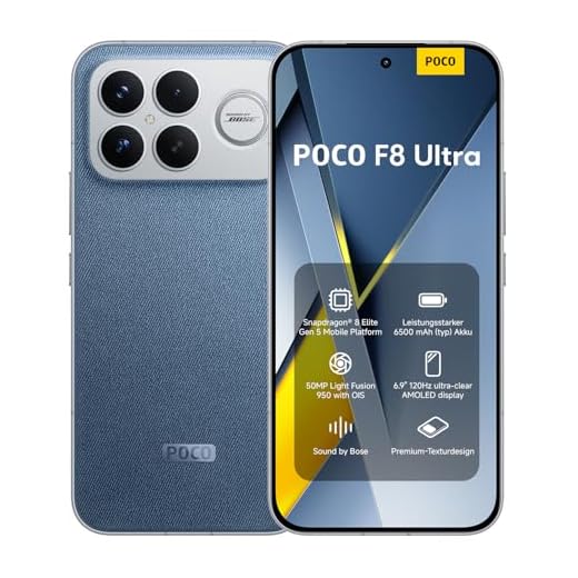 XIAOMI Poco F8 Ultra, Smartphone 16+512 GB, 6.9" 120Hz AMOLED Display, 50MP Light Fusion 950 mit OIS, Sound by Bose, 6500mAh, Denim Blue, 2 Jahre Garantie