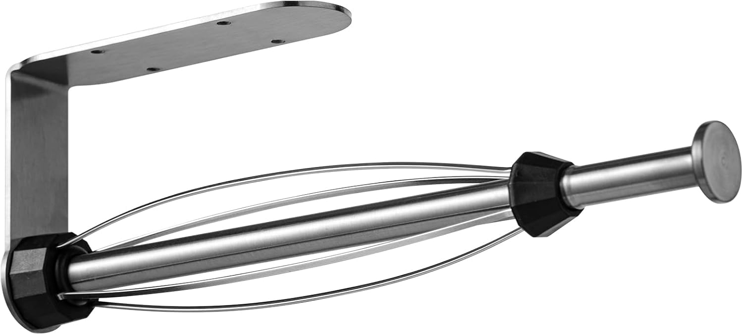 Papieren handdoekrolhouder, keukenrolhouder, enkelhandige bediening met één hand, eenvoudig te scheuren, wandmontage onder kast voor badkamer en keuken, zelfklevend of schroef roestvrij staal (zilver