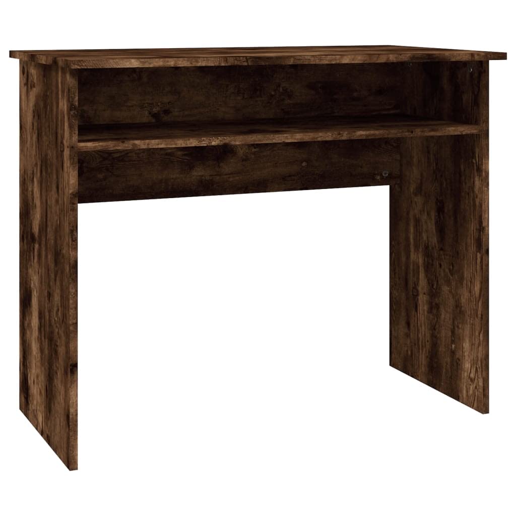 Scrivania affumicatura 90 x 50 x 74 cm, materiale in legno, moderna scrivania per computer con vano portaoggetti per casa, ufficio, giochi, studio