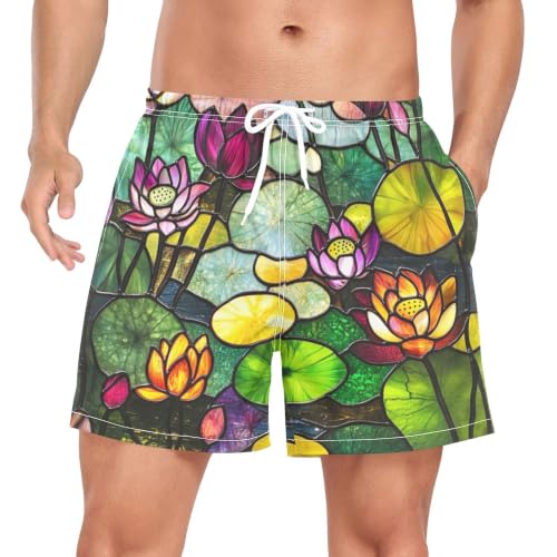 Bañador de hombre quick dry ideal para vacaciones y tardes de piscina con diseño de lirios