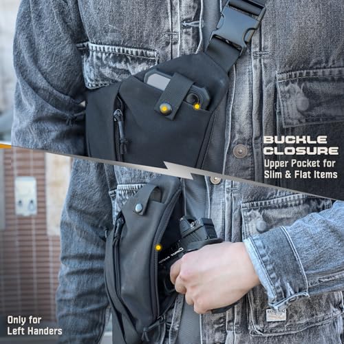 WYNEX Tactical Crossbody Sling Bag,Concealed Carry Bag for Men Women,Anti Theft Crossbody Bags, CCW Bags EDC Carry4
