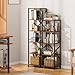 Furologee 6 Tier Tall Bookshelf, Industrial Narrow Bookcase, Display Standing Shelf Units, Metal and Wood Storage Rack Organizer for Living Room, Home Office, Entryway, Kitchen, Rustic Brown