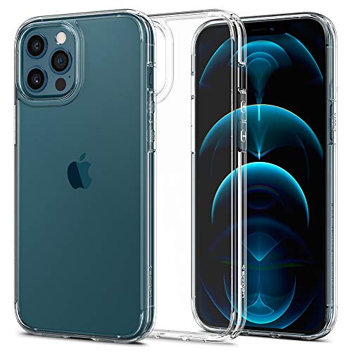 Spigen Ultra Hybrid Coque Compatible avec iPhone 12 Pro Max (2020) 6.7 Pouces Bumper Souple Dos Transparent Slim Protection 4 Coins Technologie Air Cushion - Crystal Clear
