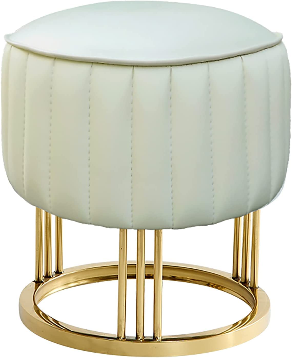 Pouf en cuir premium et socle doré élégant pour votre intérieur