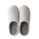 [HAPLUE]スリッパ 室内履き ルームシューズ 暖かい 滑らない 歩きやすい 抗菌衛生 洗濯可 男性と女性ができる 部屋に暖かいスリッパ （26.5cm~27.0cm, グレー）