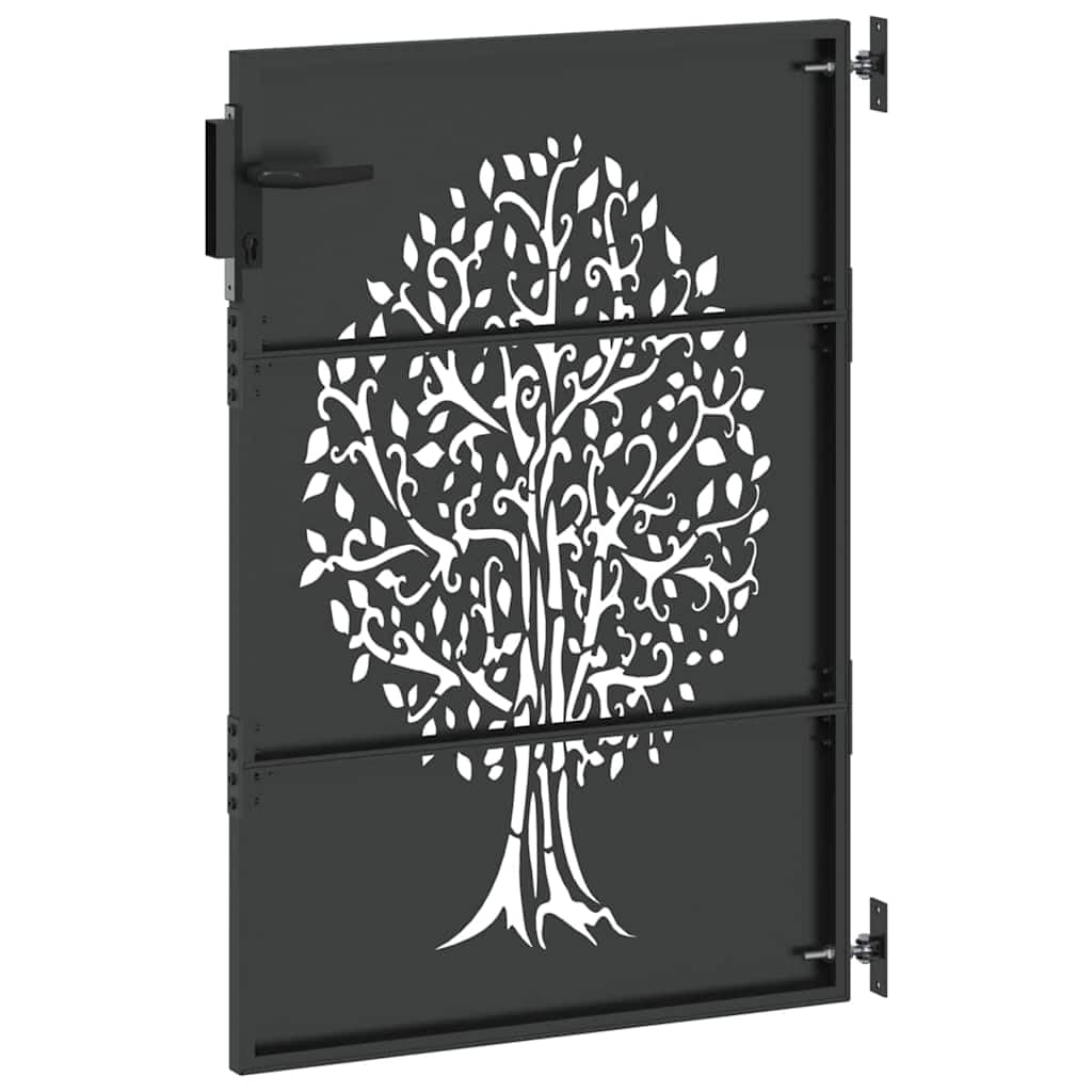 Festnight Puerta Jardin Metalica, Puerta para Valla Acero Oxidado, 100 x 125 cm,Type-7