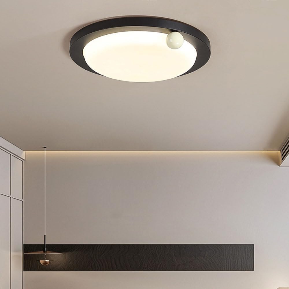 Abinlina 19.7" Black LED Ceiling Light Fixture with 3 Color Modes - Stylish Flush Mount Lighting for Kitchen, Dining Room, and Hallway