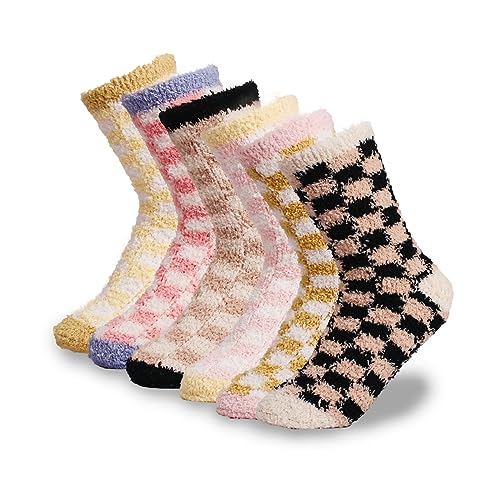 Tosewever Fuzzy Socks for Women Warm Fluffy Plush Slipper Socks Soft Cozy Winter Sleeping Sock