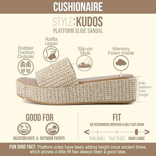 Image of CUSHIONAIRE Women's Kudos Platform Slide Sandals