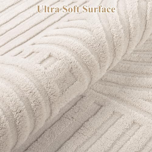 Pauwer 5x7 Area Rugs for Living Room, Modern Non Slip Washable Rug, Beige - image 3