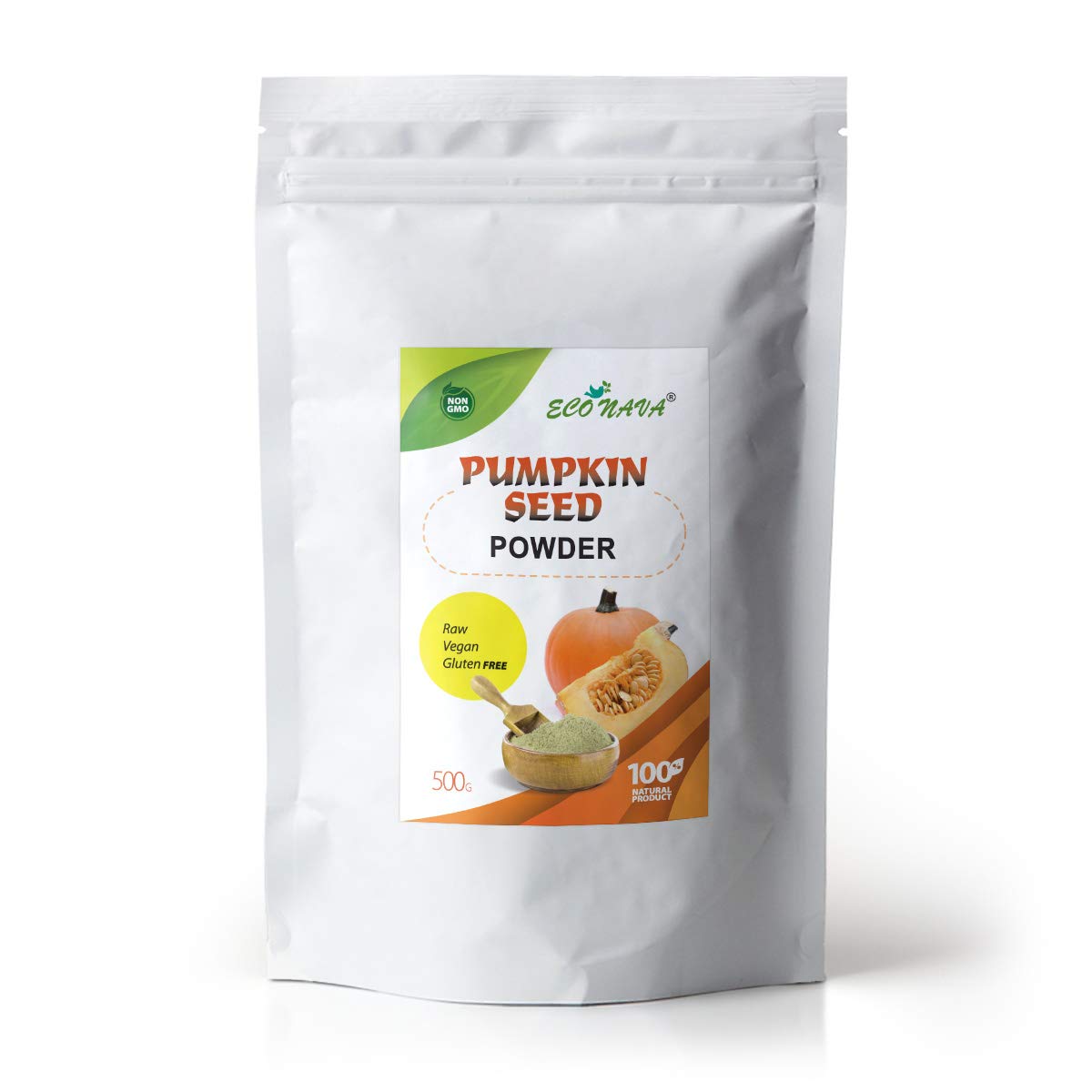ECO NAVA SEED POWDER GLUTEN FREE FLOUR 500G | BRAND | HIGH PROTEIN. ADD TO SALADS, CEREALS, FRUIT STRIPS, JUICES AND BAKING RECIPES (Pumpkin Powder, 18 Ounce)