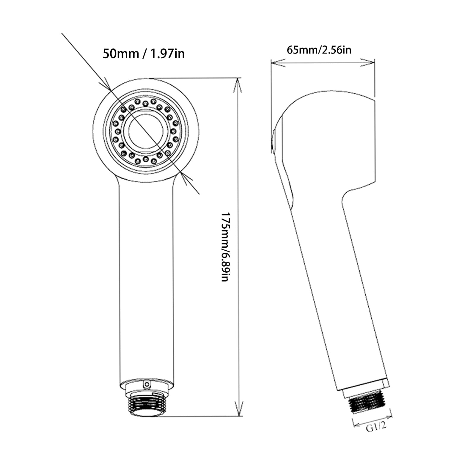 Cabezal de ducha de mano, 2 modos de pulverización, cabezal de ducha de repuesto para grifo de cocina, rociador de ducha de alta presión, accesorio para fregadero de cocina, fácil instalación, diseño