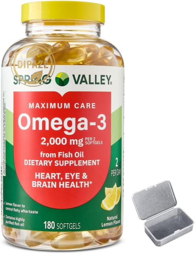 Spring Valley Omega-3 from Fish Oil 2000 mg, Maximum Care, Extra 180 Count