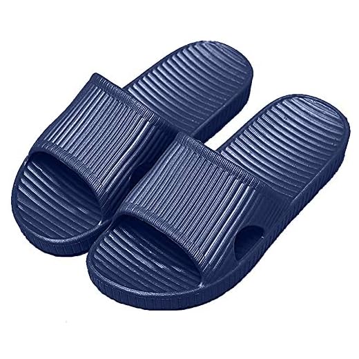 Kvinnor och Män Halkskydd Tofflor Inomhusbruk Utomhus Bad Sandal Mjuk Skum Enda Pool Skor Hus Hem Rutschkana (Marinblå, 42/43 EU)