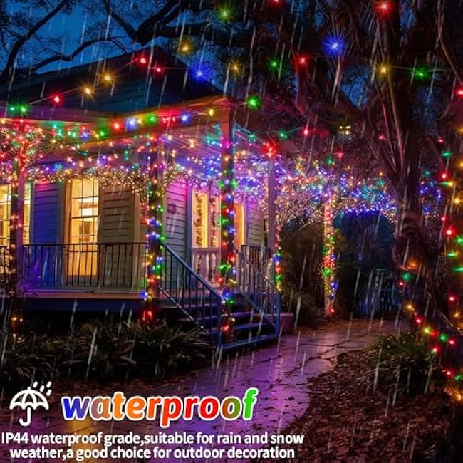 131FT 400 LED Christmas Lights Outdoor String Lights 8 Modes & Timer Twinkle Fairy Lights Plug in Waterproof LED String Lights for Xmas Yard Tree Patio Wedding Holiday Party Decorations (Multicolor)