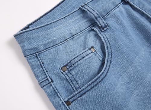 Image of QIMYUM Men's Wide-Leg Baggy Flex Jeans Relaxed Loose Fit Long Denim Pants