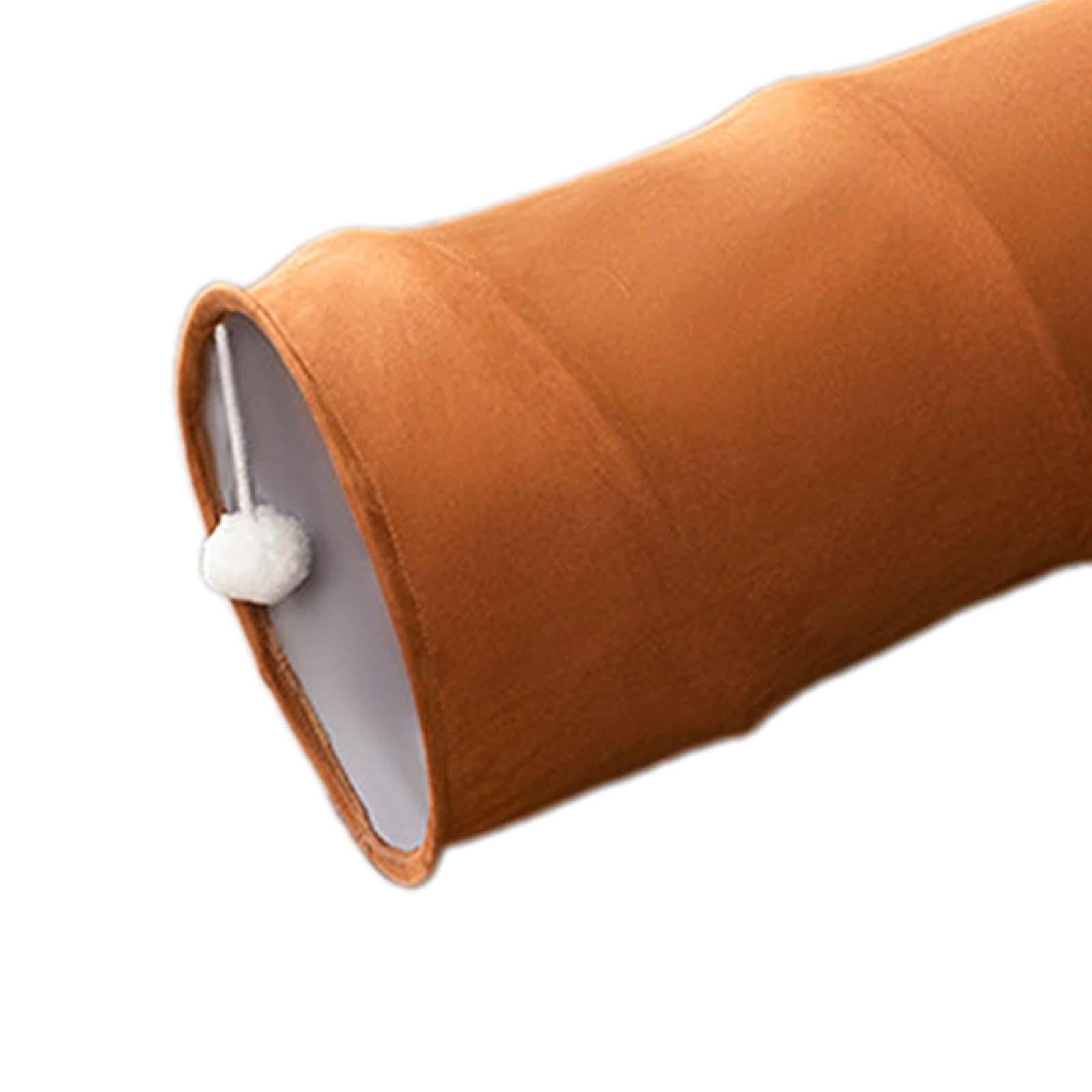 para Gatos, Tubo de Juego, Plegable, Longitud 120 Cm, Diámetro 25 Cm, Juguete para Mascotas con Pelota para Conejos, Gatitos Y Animal, MARRÓN