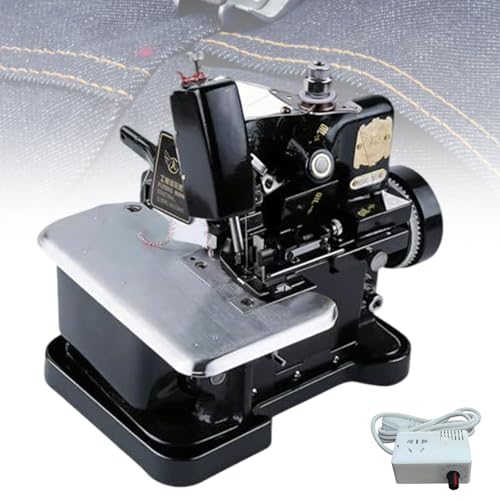 UORDBY Máquina Overlock de Tres Hilos para Uso Doméstico, 3000 Puntadas/Min, Longitud de Puntada y Velocidad Ajustables, para Telas Gruesas (Mezclilla, Lona, Tapicería) Black