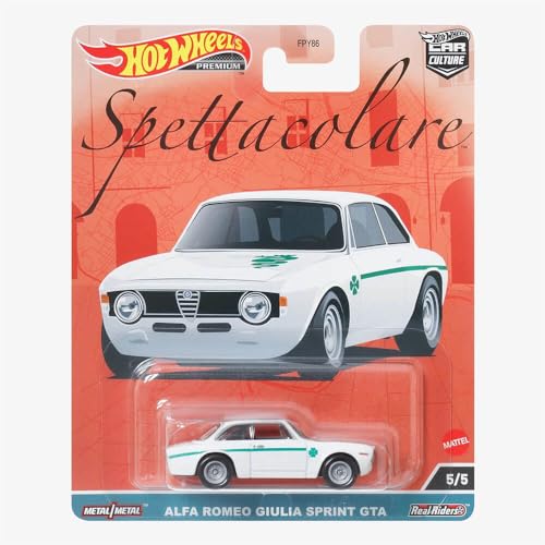 Hot Wheels Alfa Romeo Giulai Sprint GTA, Car Culture Spettacolare 5/5 [Blanco]