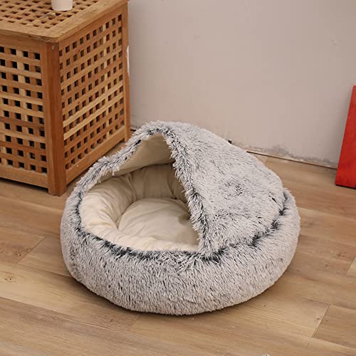 SEDOXX Fluffy Cat Bed Dog Bed Plush Cave Bed Round Donut Pet Bed for Small Medium Pets Kitten Puppy Indoor Calming Beds Cosy Washable Anti-Slip,40cm,Green