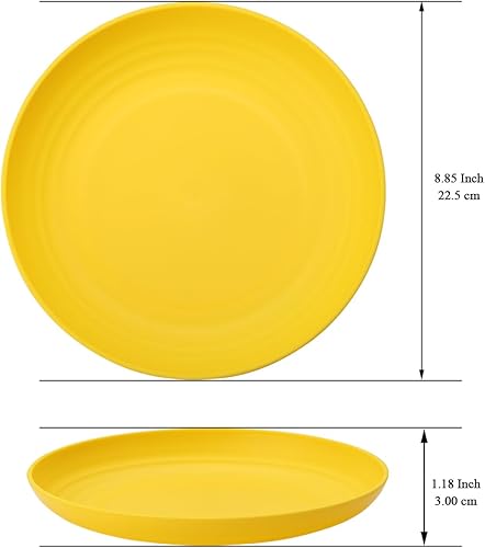 Miniatura 9 de Berglander Juego de 12 platos de plástico negro de 9 pulgadas, reutilizables y resistentes, irrompibles, platos para ensalada, cuencos para pasta,