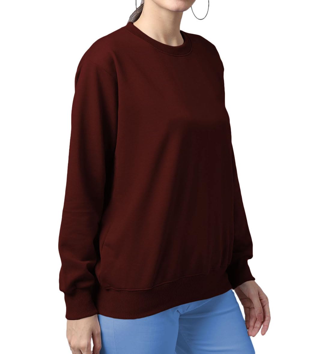 Women's Cotton Round Neck Regular Fit Full Sleeve Winterwear Sweat Shirt for Women L319-picture-29