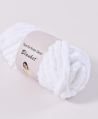 Miniatura 10 de Hilo grueso de felpilla para tejer en el brazo, para hacer tú mismo, manta de punto, cojín, cama, sofá, decoración del hogar (color marfil, paquete