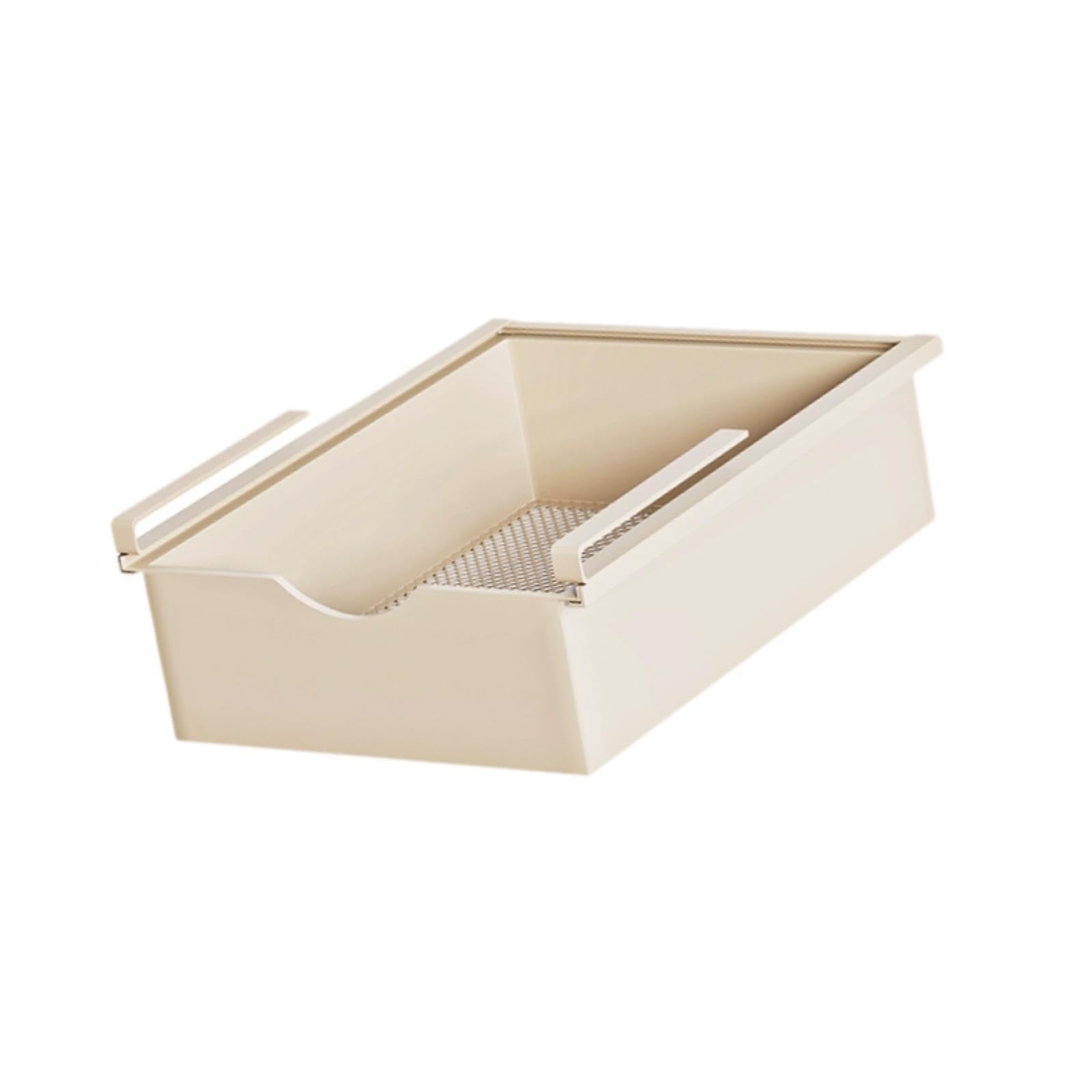 Bothyi Under Shelf Basket Under Cabinet Organizer Attaches to Shelf Stable Underwear Organizer Drawer Hanging Holder for Dorm Pantry, Beige