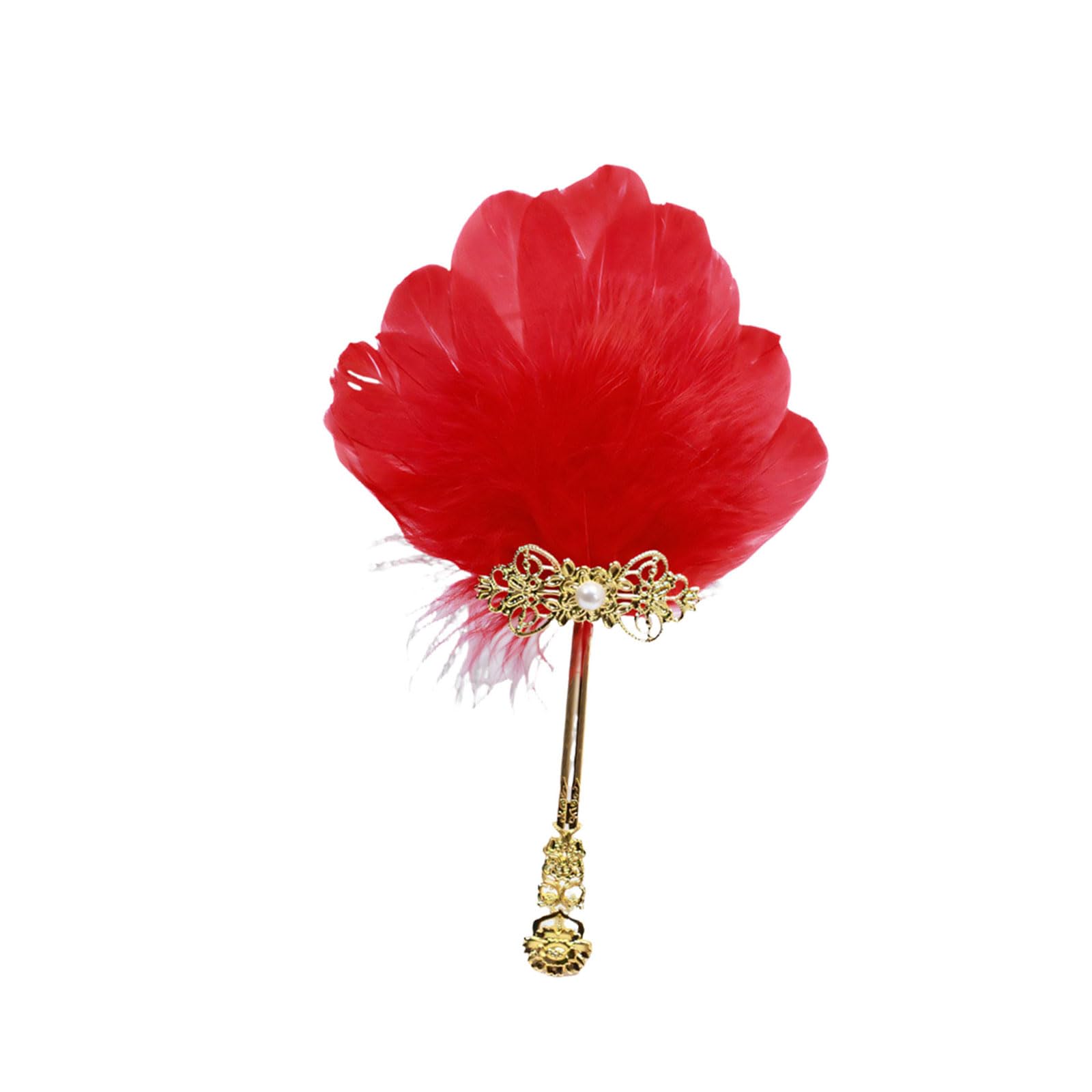 Piceioep Feathered Small Handheld Fan for Stage Photography Props and Traditional Costume Accessories Gift Feathered Fan