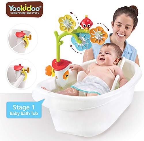 Yookidoo Baby Bath Mobile - Spinning Flowers and Swiveling Fountain for  Newborn and Toddler Bath Time Sensory Development (Tub Not Included) - ...