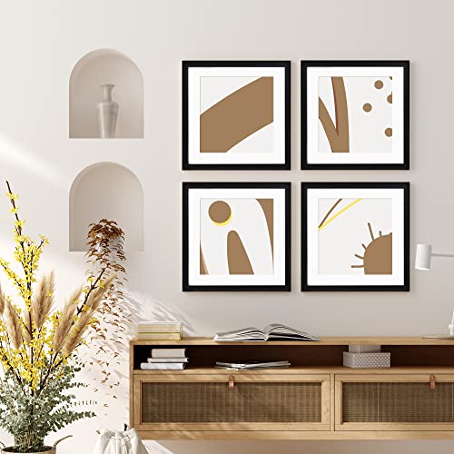 Image of upsimples 12x12 Picture Frame, Gallery Glass Poster Frames Set of 3, Black