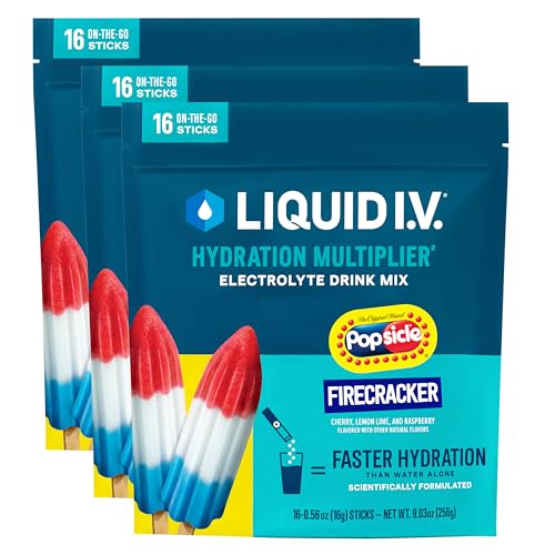 Image of Liquid I.V.® Hydration Multiplier - Popsicle Firecracker | Electrolyte Powder Drink Mix | 3 Pack (48 Servings)
