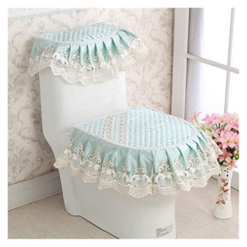 Toile Sitzauflagen Spitze Sitztoilette U-förmige Badezimmer 3 Stücke Set Toilette Sitzbezug CloseTool Waschbar Kissen WC-Sitz Badezimmer Zubehör Spitze Stoff Mit Reißverschluss Gold VE (Color : A) – Bild 7