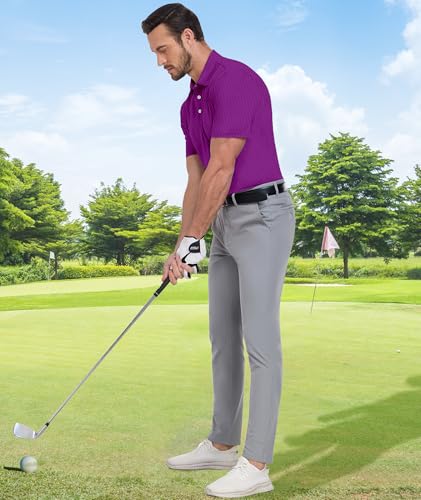 Image of ZITY Men's Golf Shirts Short Sleeve Print Patterns Casual Collared Polo