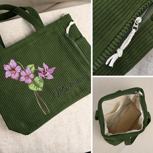 Bolso tote personalizado de pana para mujer miniatura 2