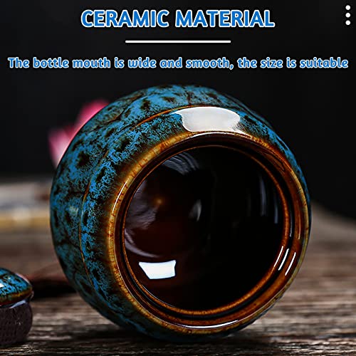 Bakiauli 2-Piece Ceramic Tea Jars, Vintage Chinese Style Storage Jars with Tassel, 70ml Canister for Kitchen Tea, Coffee, Spices or Sugar - Cosy Home Interiors Bakiauli 2-Piece Ceramic Tea Jars, Vintage Chinese Style Storage Jars with Tassel, 70ml Canister for Kitchen Tea, Coffee, Spices or Sugar - Image 3