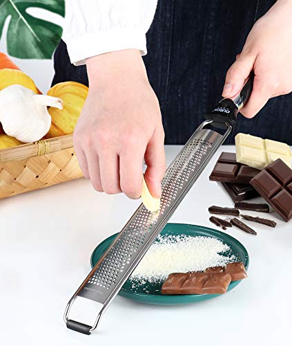 Ourokhome Kitchen Lemon Zester, Stainless Steel Hand Held Parmesan Cheese Grater For Ginger thumb #5