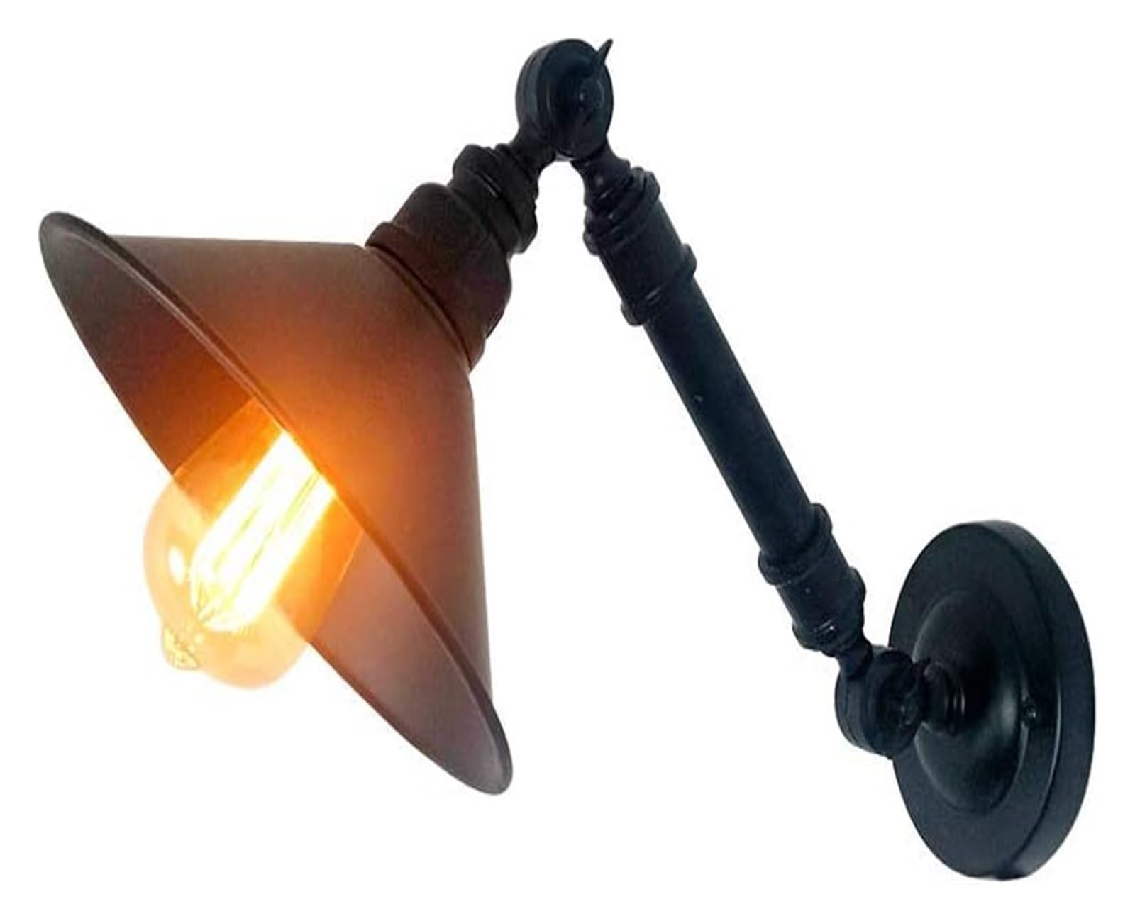 ASerZenith Sconces Wall Light - Bedside Aisle Wall Lamp Retro Wind Pipe Iron Art Rotatable Long Pole Wall Light