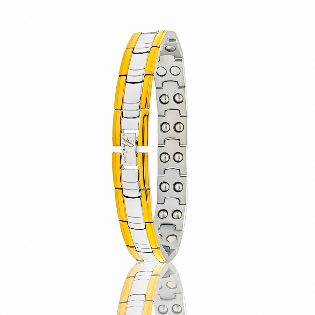 Bracotive® Bio Magnetic Bracelet For Men & Women | Blood Pressure Metal Chain | High Power Magnet | Maintain Energy Level And Stamina | Stress Relief | Stainless Steel Bp Bracelet