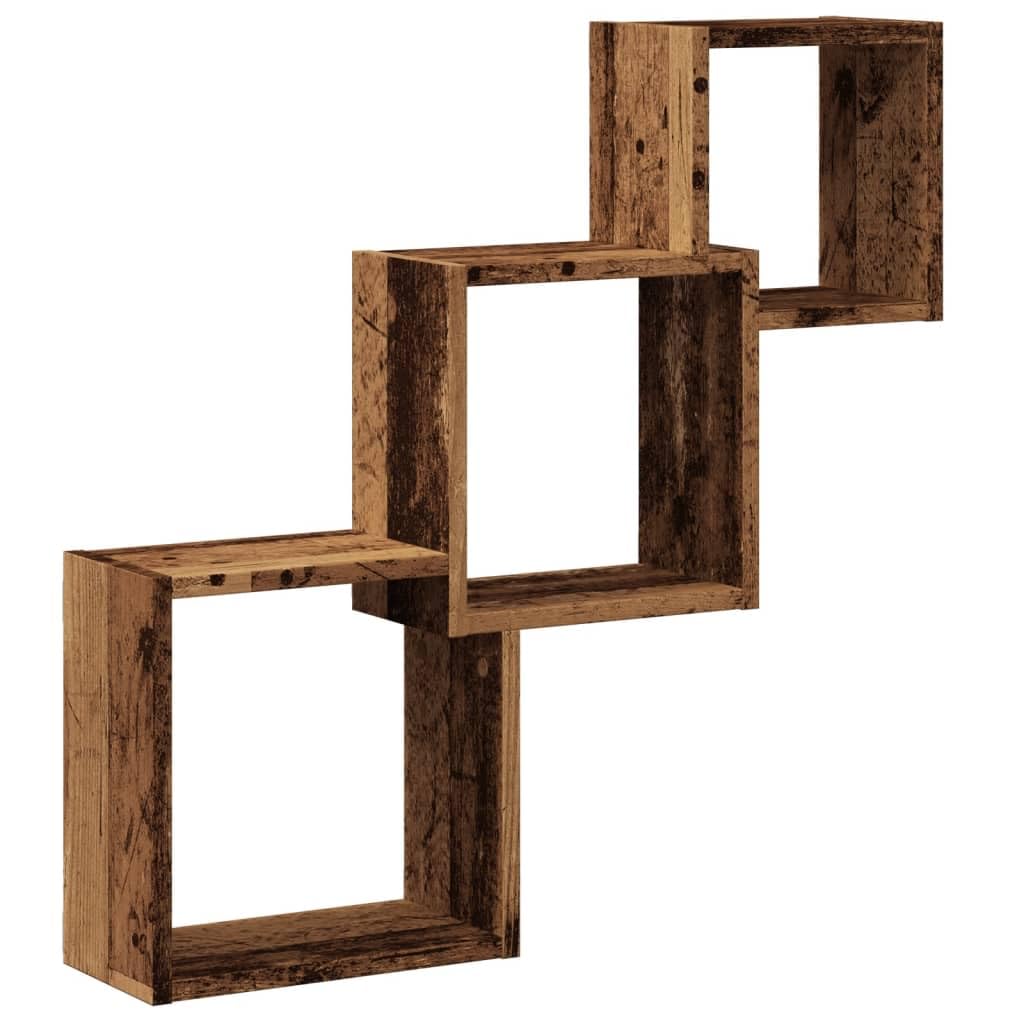 vidaXL Étagère Murale en Forme de Cube Vieux Bois Bois d'ingénierie