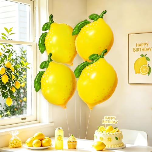 Image of Lemon Foil Balloons She Found Her Main Squeeze Bridal Shower Baby Shower Amalfi Coast Wedding Hawaiian Luau Summer Party Decorations Lemonade Stand Supplies Freshly Graduated Lemon Themed Party Decor