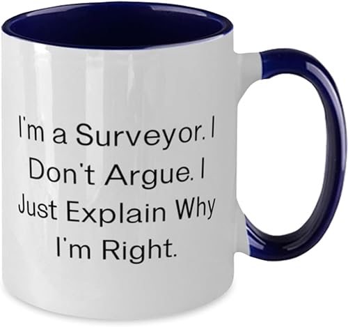 Miniatura 2 de Epic Surveyor - Taza de dos tonos de 11 onzas, I'm a Surveyor. I Don't Argue. I Just Explain, Present For Coworkers, Perfect Gifts from Boss, Tokens