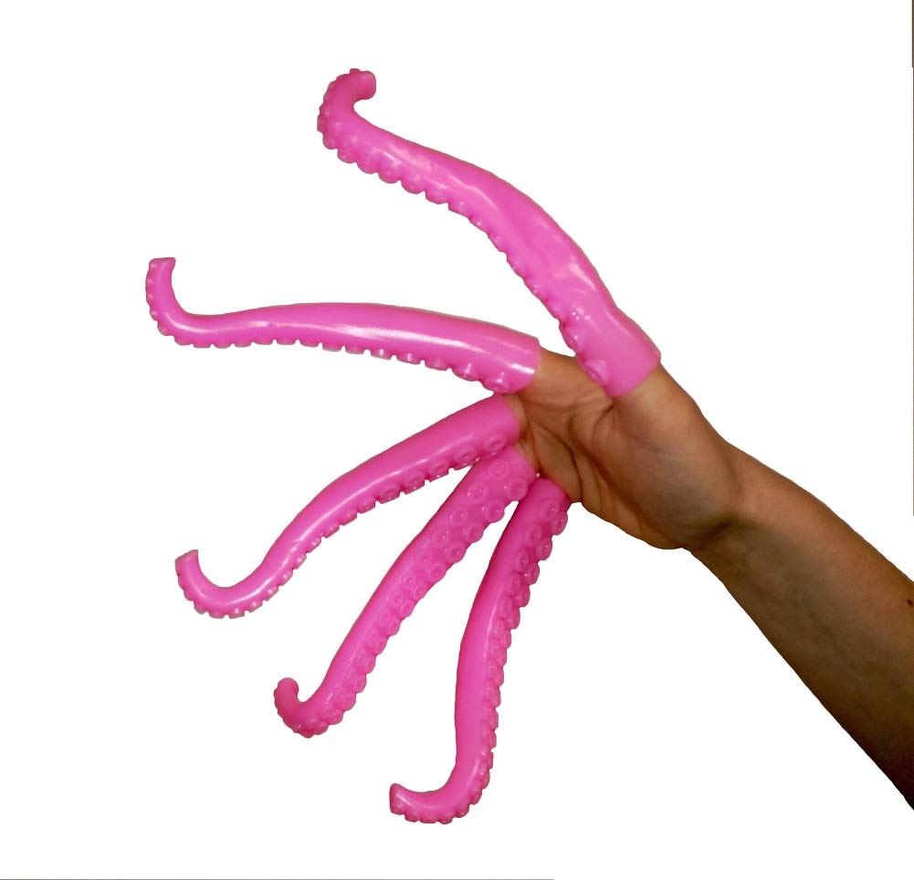 NOVELTY GIANT WWW.NOVELTYGIANT.COM 5 marionetas de silicona para dedos de tentáculo, color rosa