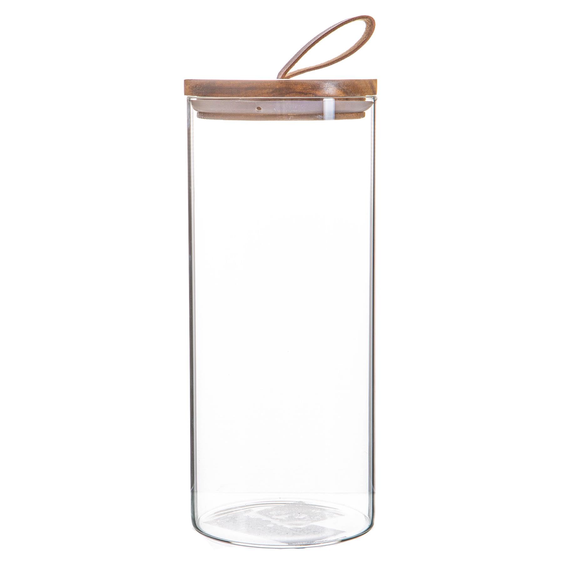 Argon Tableware 1.5L Scandi Storage Jar With Leather Loop Lid