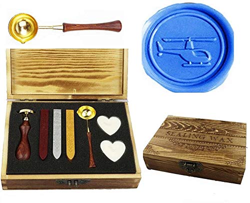 Kit tampon de cire hélicoptère coffret cadeau bois pour mariage