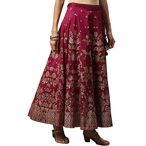 Image of BIBA Women's Poly Cotton Maxi Skirt