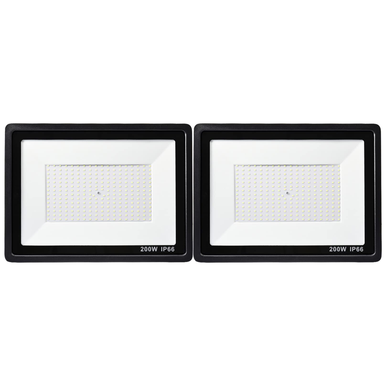 TTiiLoe 2 Pack 200W LED Floodlights for Outdoor, 6500K Cold White LED Security Lights IP66 Waterproof Exterior Flood Lighting, 14000Lm Garden LED Wall Light for Yard Patio Parking Lot Street Porch